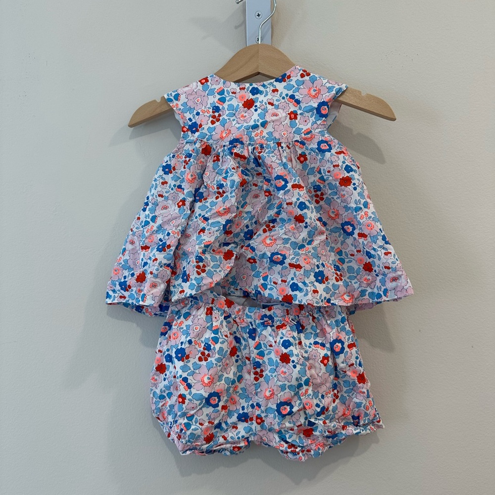 Jacadi Floral Dress with Bloomers - Pink, Blue, Red size 18m